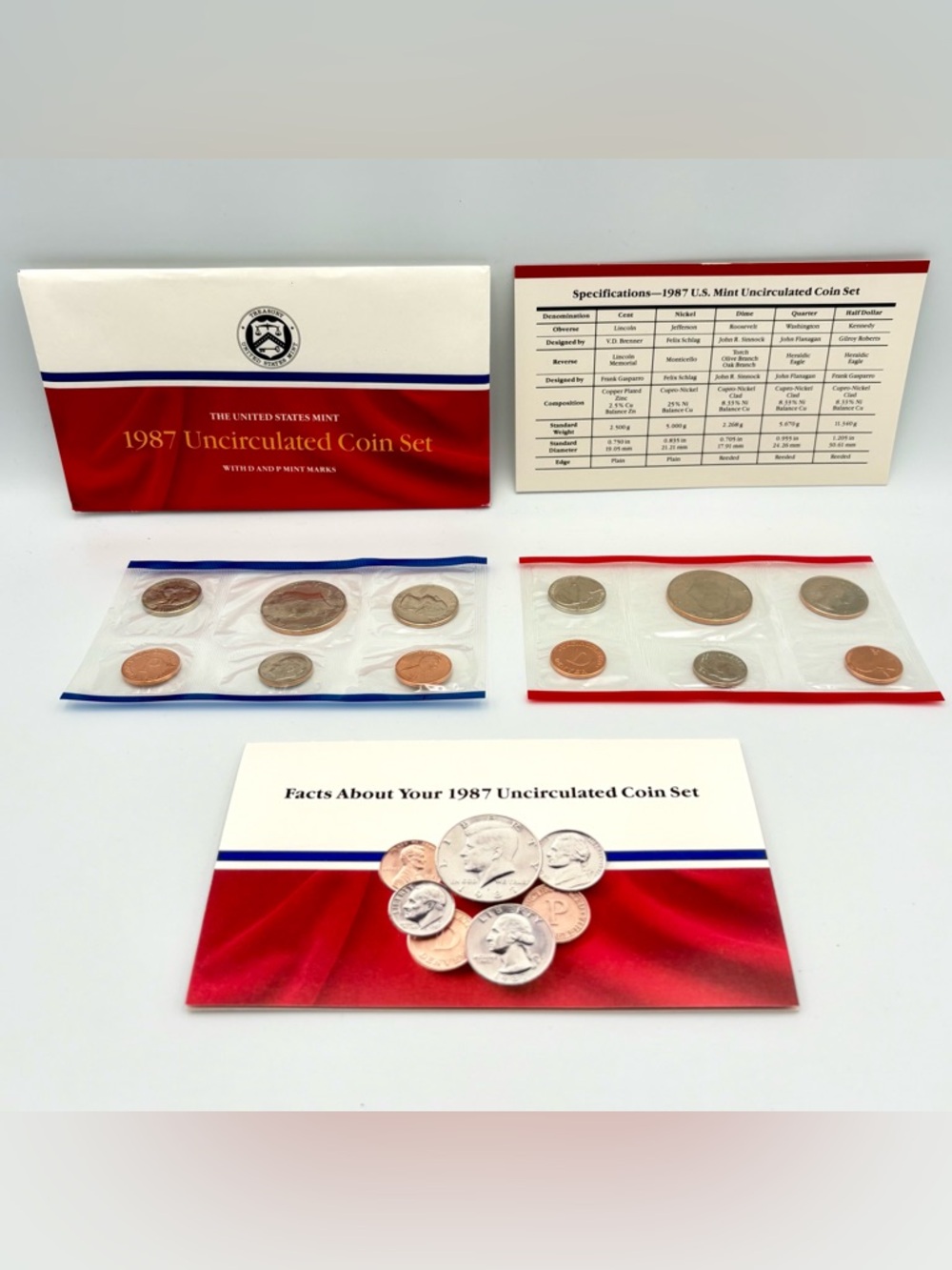 1987 Philadelphia and Denver United States Mint Uncirculated Coin Set 2-Pack - Picture 4 of 9